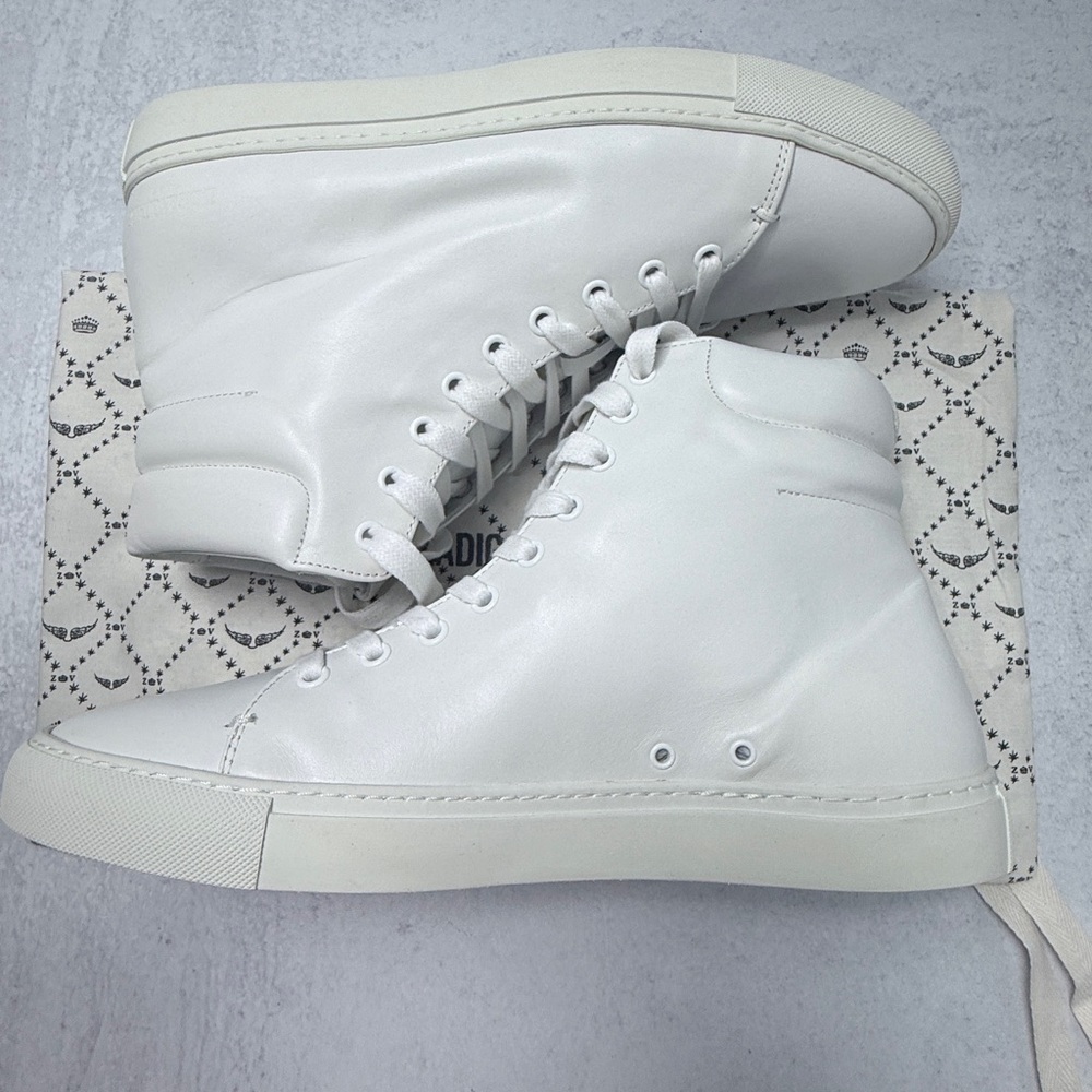 Zadig‎ & Voltaire Men’s Sneakers White Leather High-Top Size FR 43 (US 10)